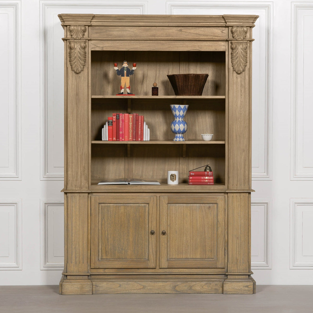 Large Rustic Open Bookcase