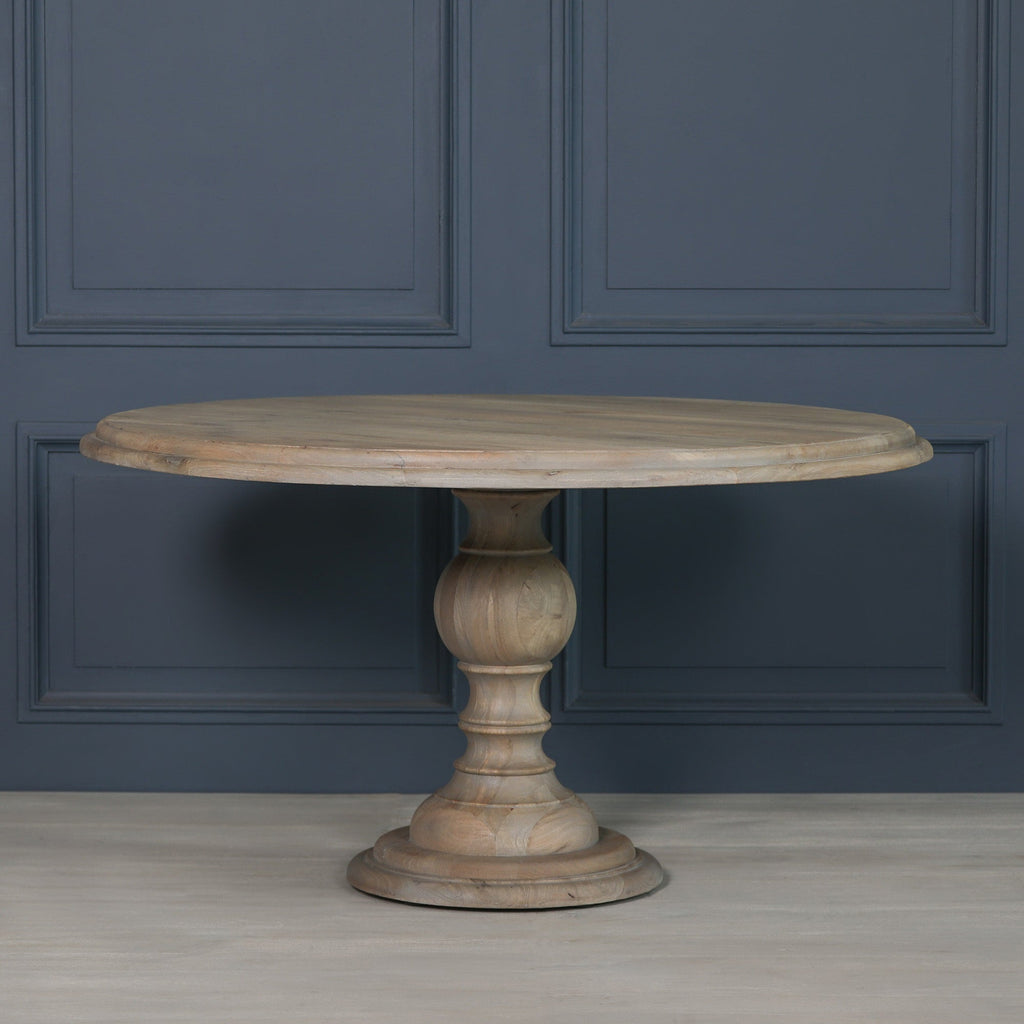 Rustic Wooden Round Dining Table 162cm