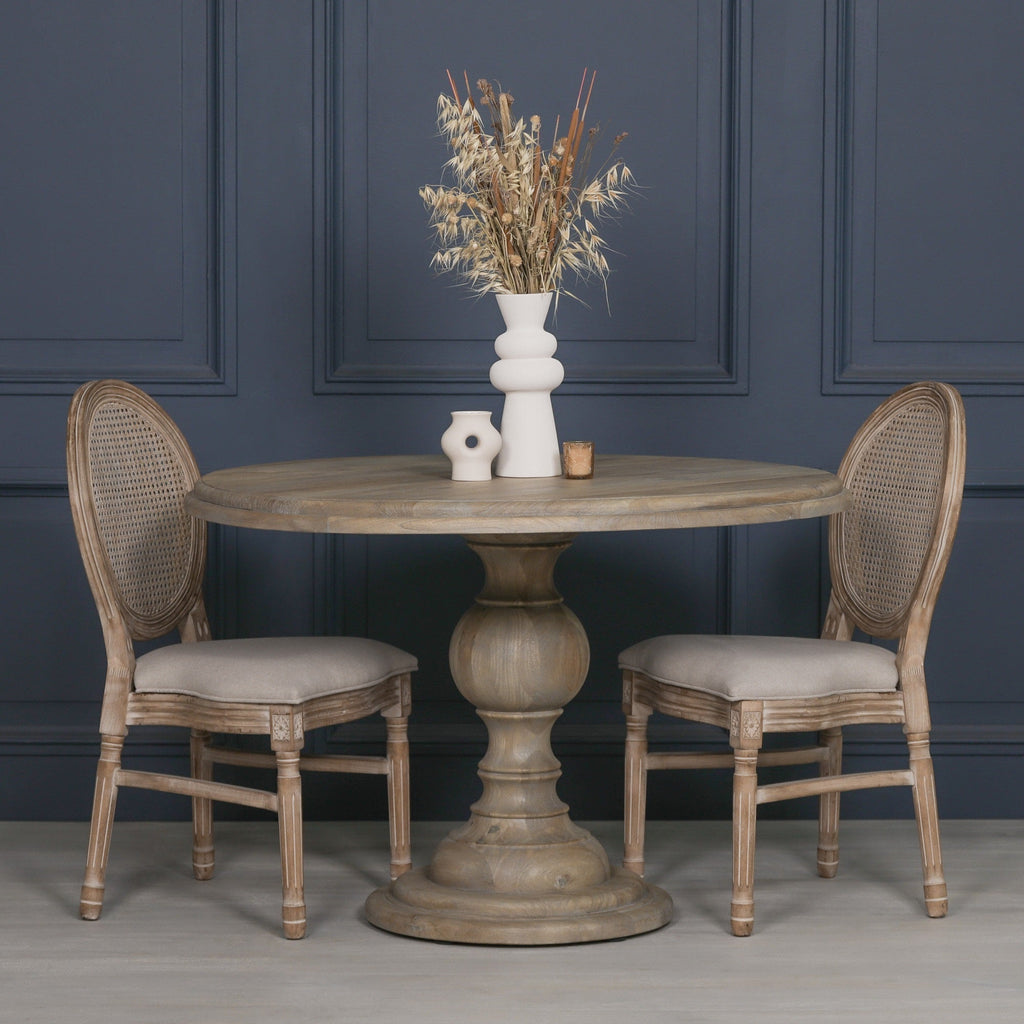 Rustic Wooden Round Dining Table 120cm