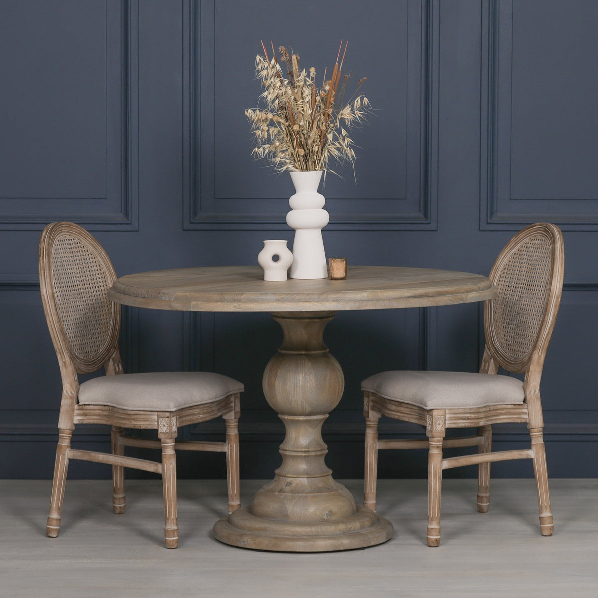 Rustic Wooden Round Dining Table 120cm