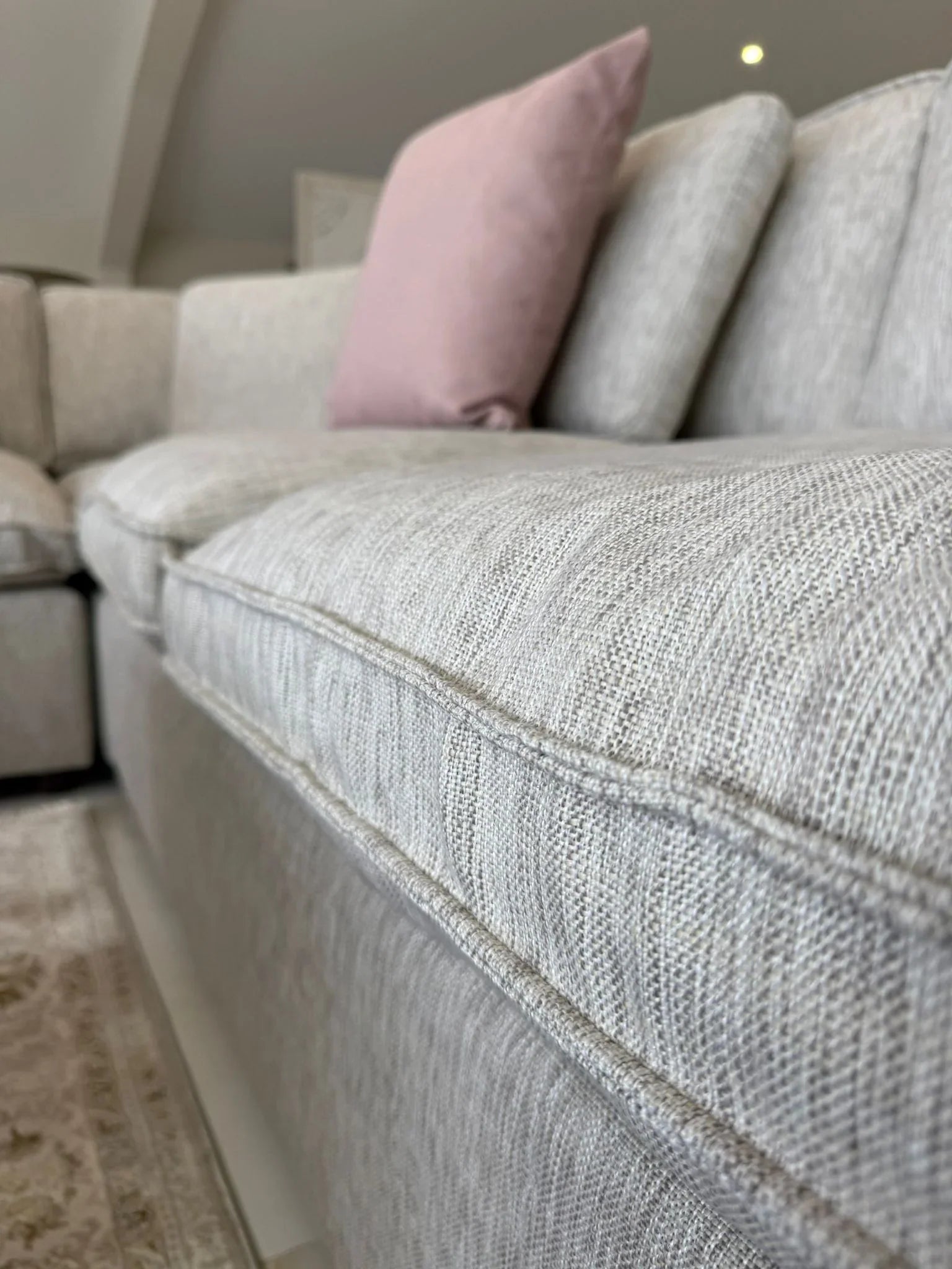 Santorini Large Corner Sofa with Footstool in Grey