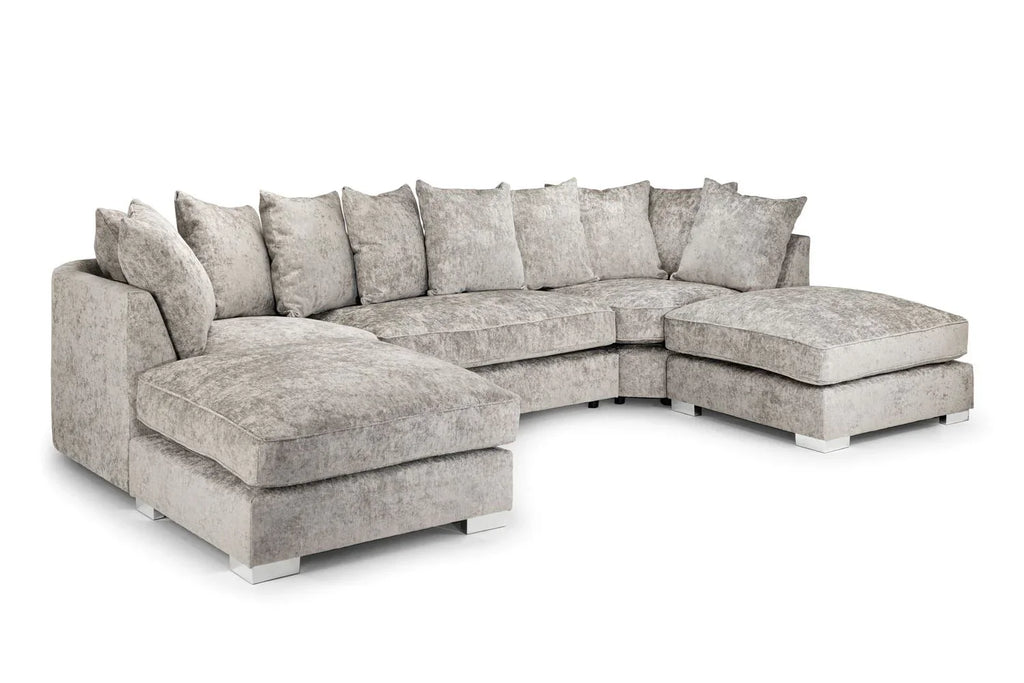 DFS SCS SOFOLOGY U-Shape Sofa In Truffle Scatter-back Model