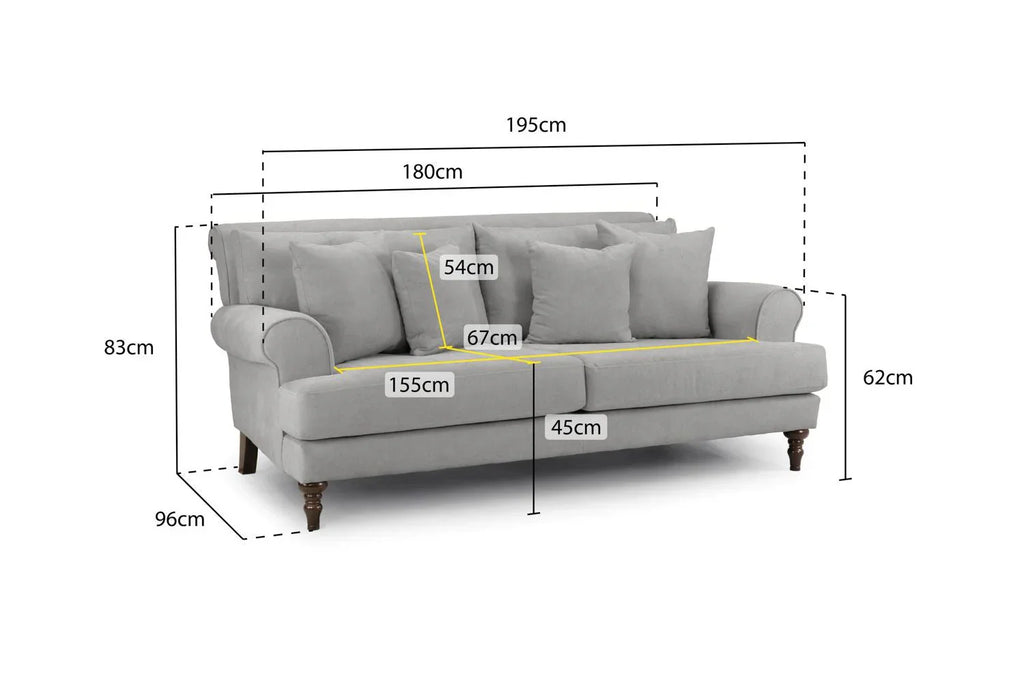 Summer 3 Seater Sofa In Grey
