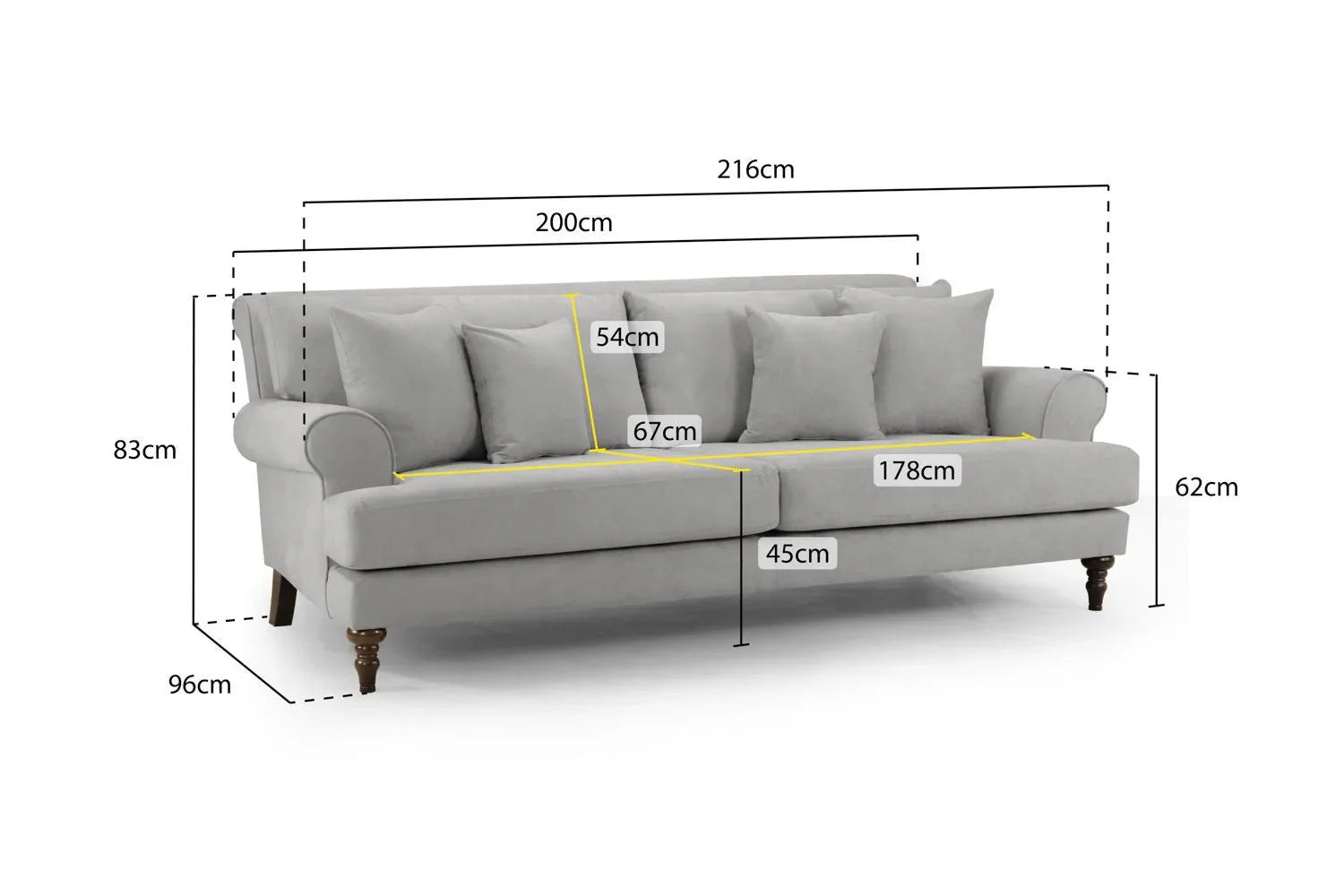 Summer 4 Seater Sofa In Grey