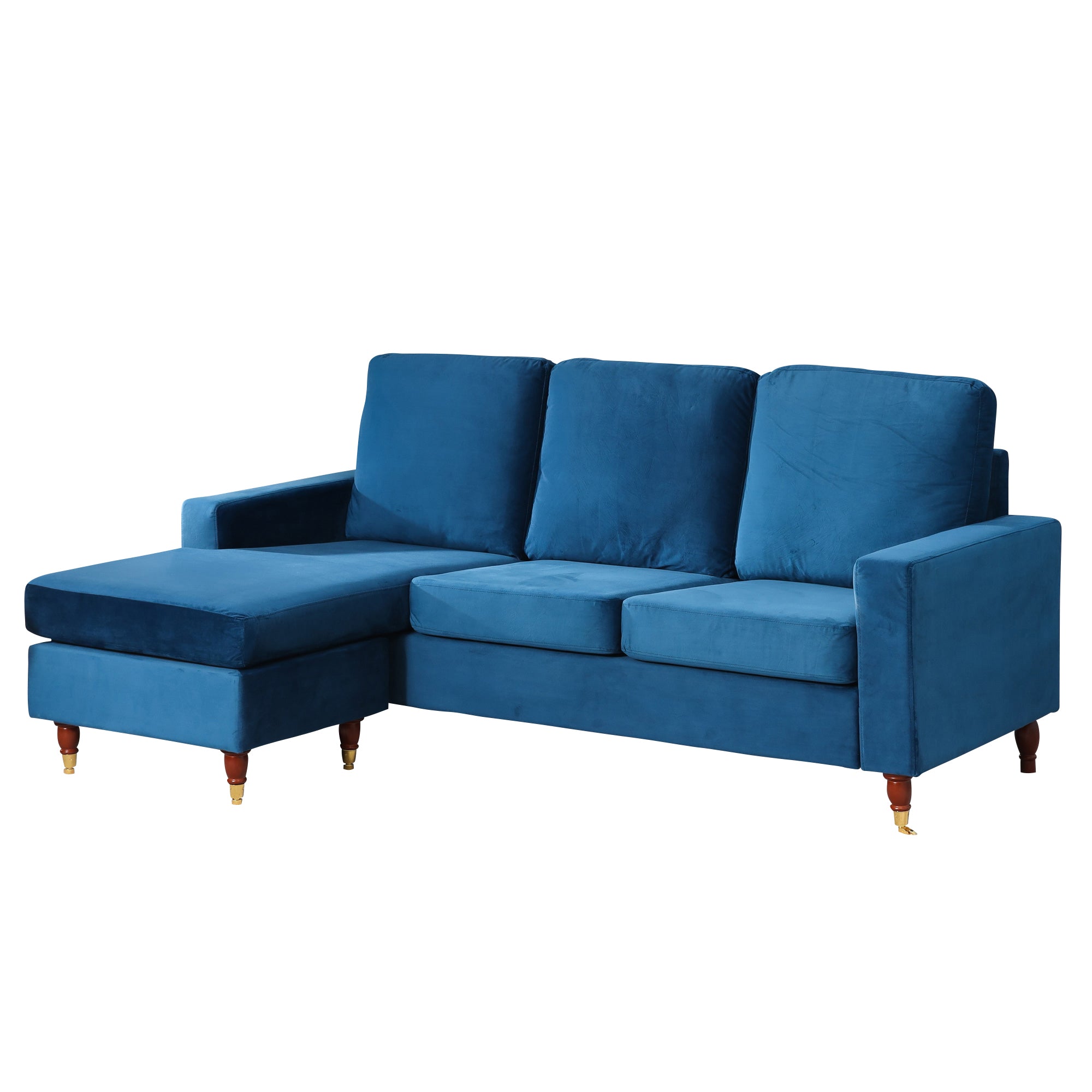 Blue Velvet Universal Corner Sofa