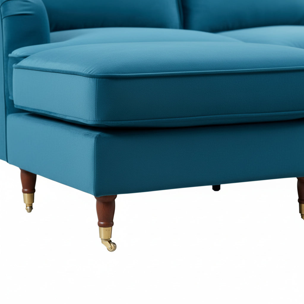 Teal Velvet U Shape Sofa