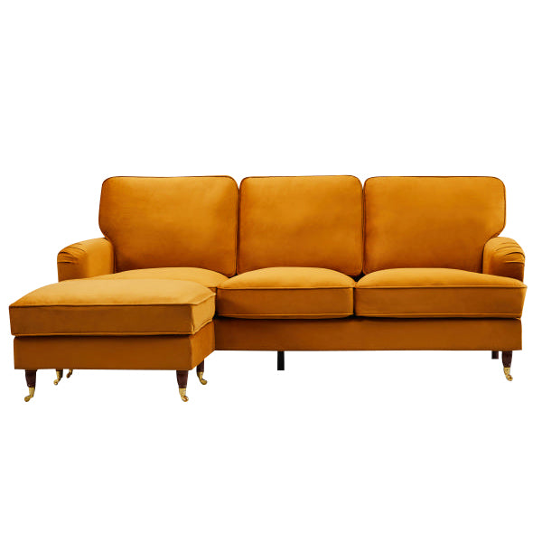 Universal L Shape Corner Sofa in Burnt Orange