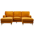 Burnt Orange Velvet U Shape Sofa