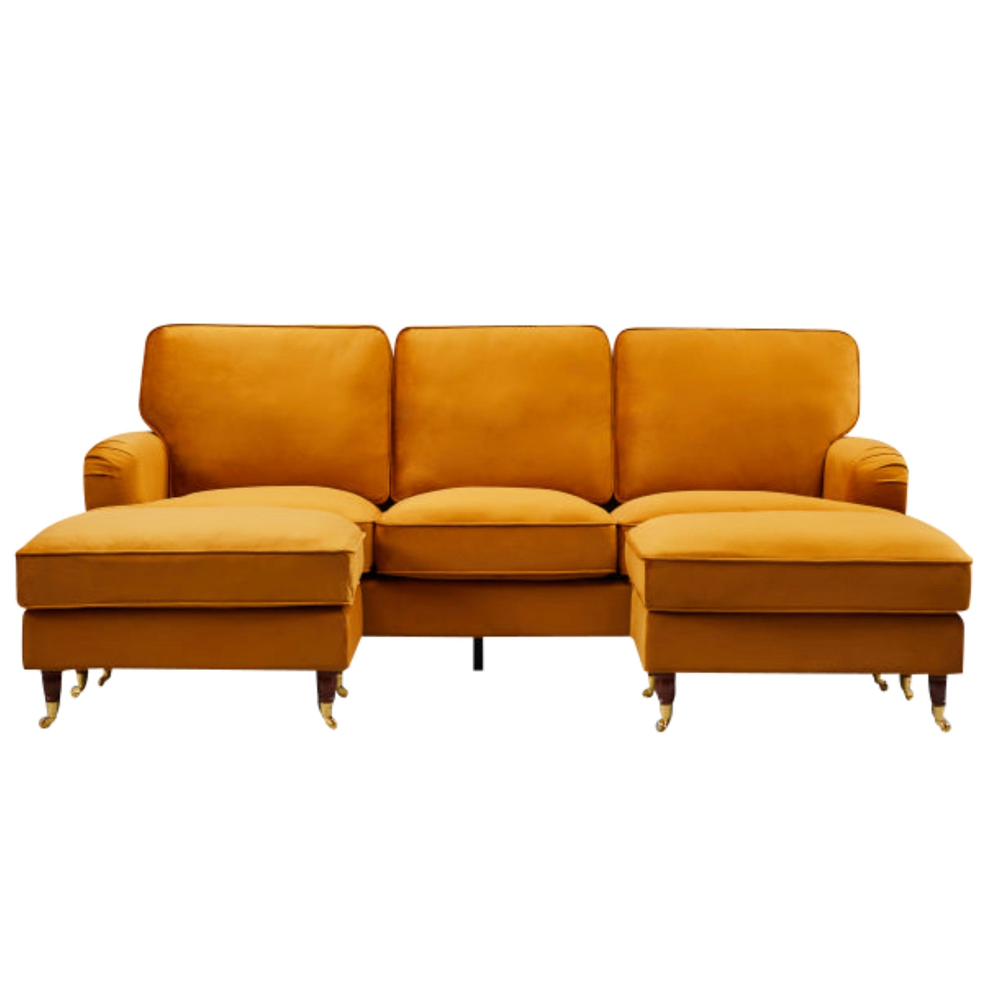 Burnt Orange Velvet U Shape Sofa