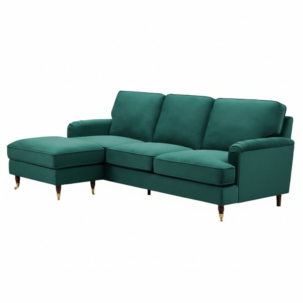 Universal L Shape Corner Sofa in Forest Green