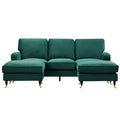 Forest Green Velvet U Shape Sofa