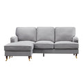 Universal L Shape Corner Sofa in Grey Velvet