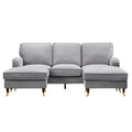 Grey Velvet U Shape Sofa