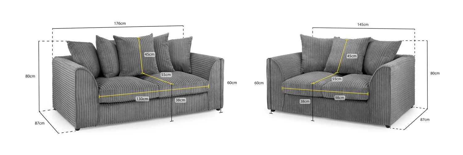 Harley Jumbo 3+2 Seater Sofa Set