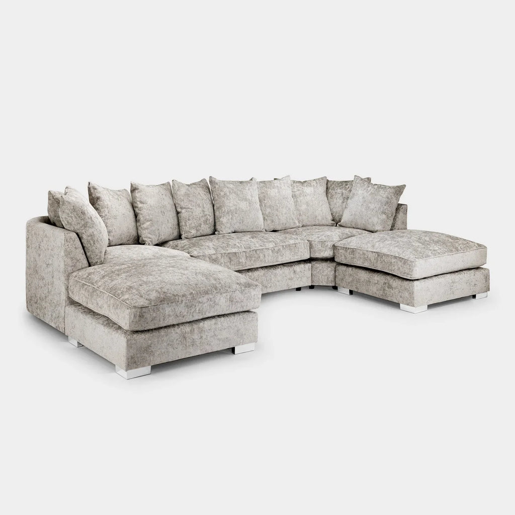 DFS SCS SOFOLOGY U-Shape Sofa In Truffle Scatter-back Model
