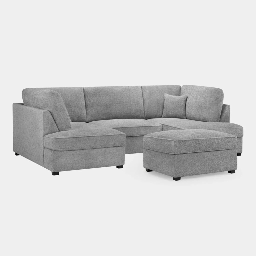 Carnaby Cinema U-Shape Sofa In Boucle Grey