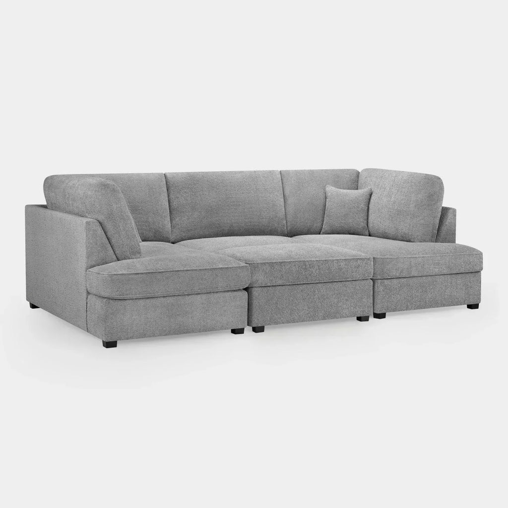 Carnaby Cinema U-Shape Sofa In Boucle Grey