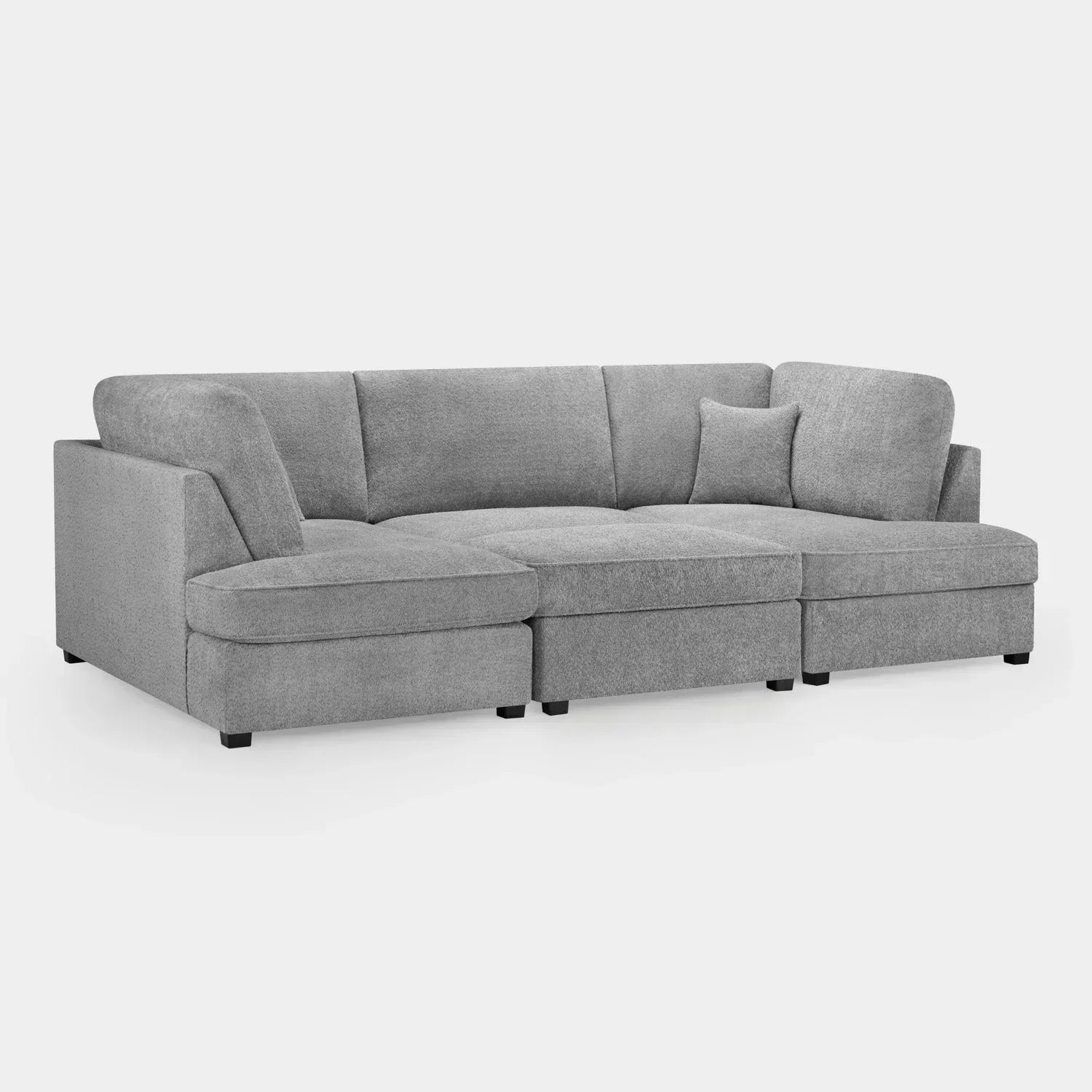 Carnaby Cinema U-Shape Sofa In Boucle Grey