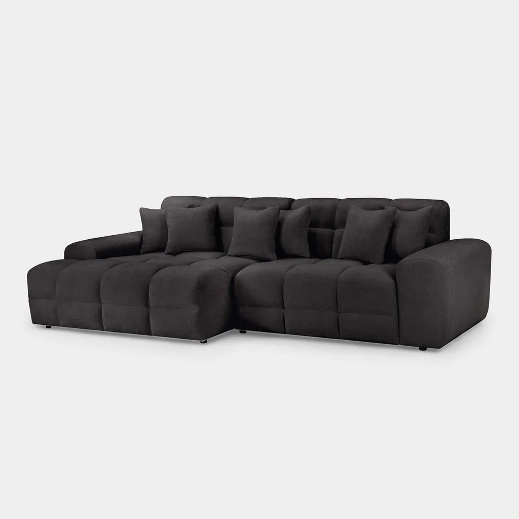 Jacob Left Hand Corner Sofa In Black