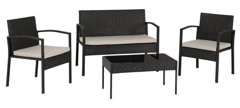 Cedar 4 Piece Garden Set in Black