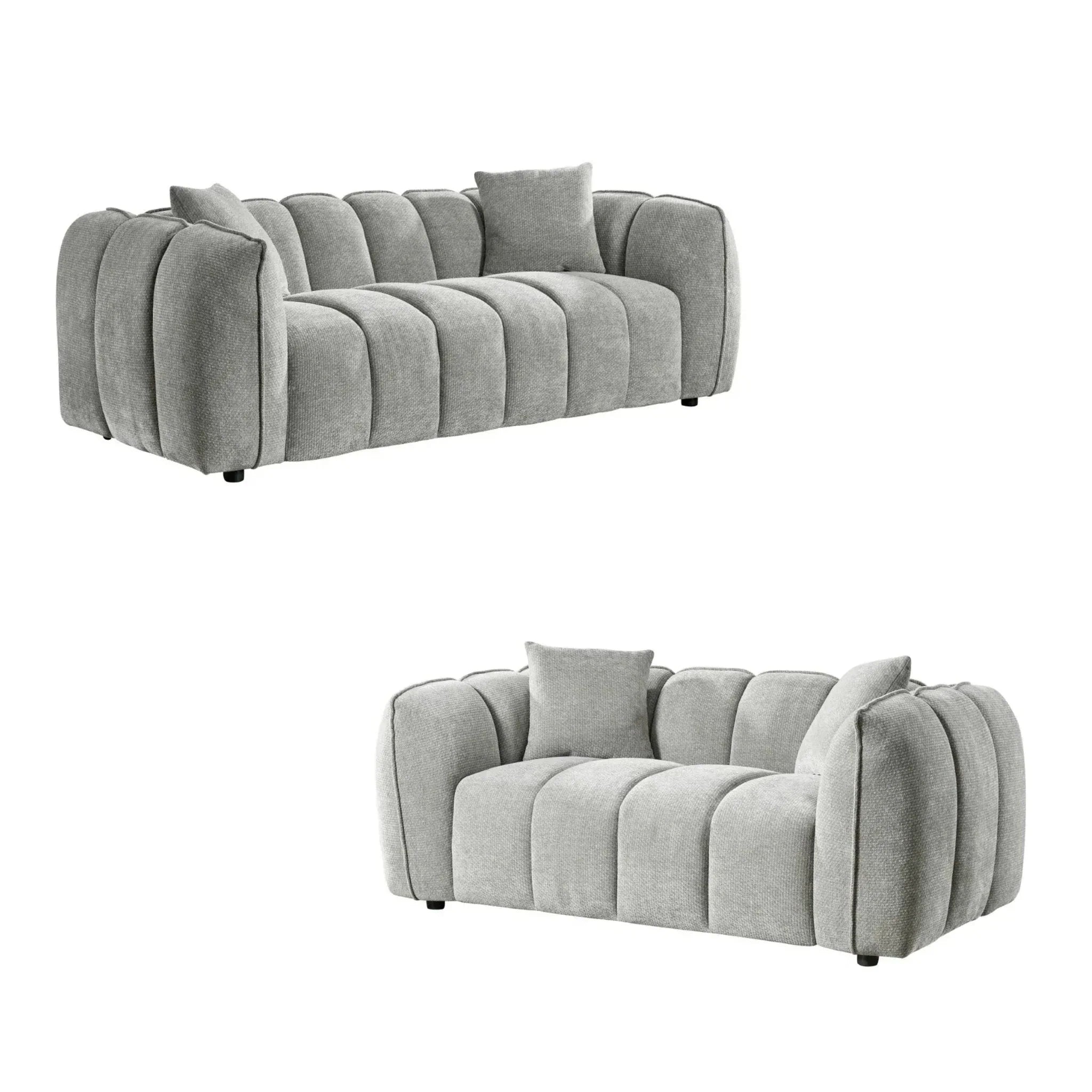 Venice 3+2 Sofa Set In Grey