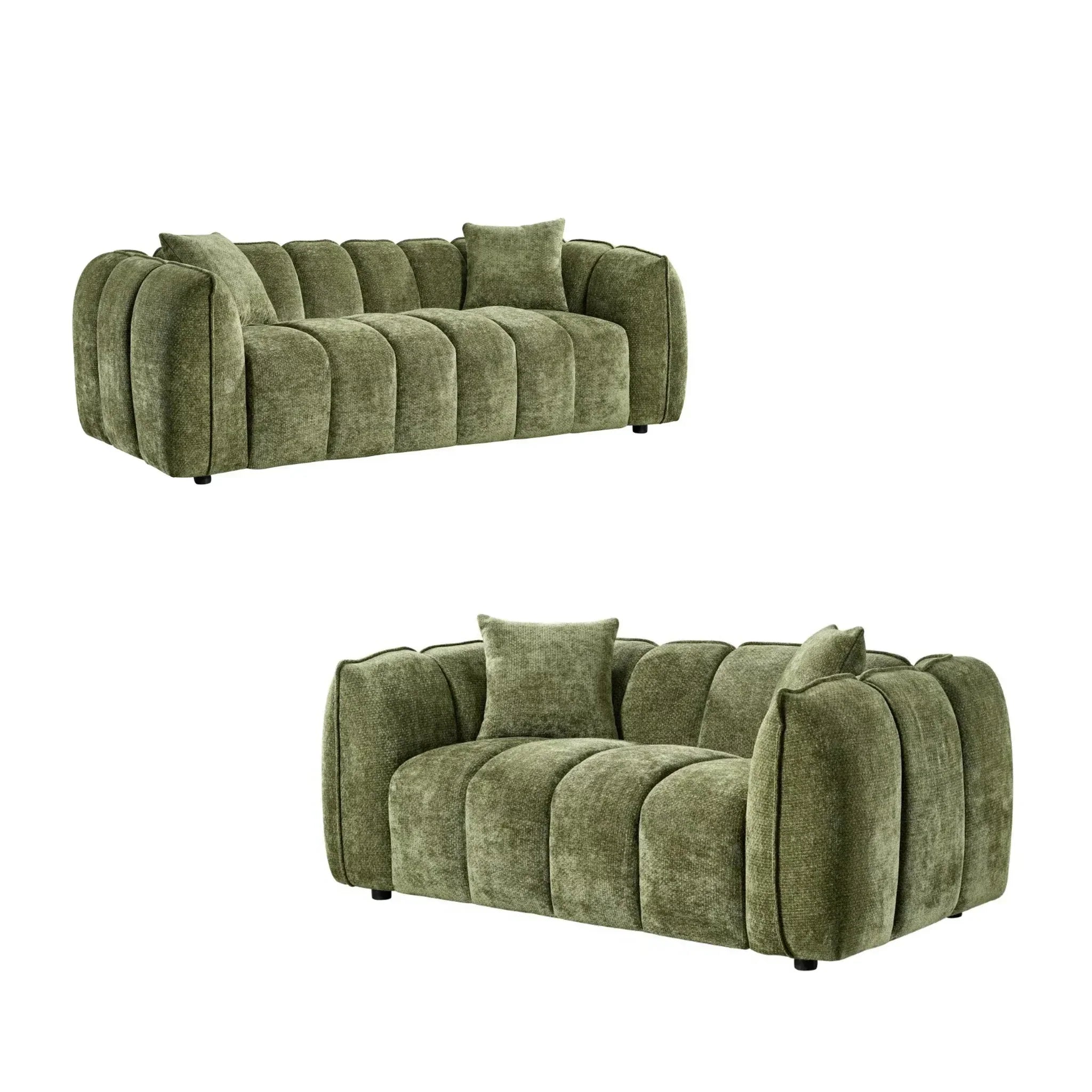 Venice 3+2 Sofa Set In Olive Green